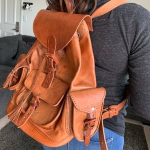 Leather backpack